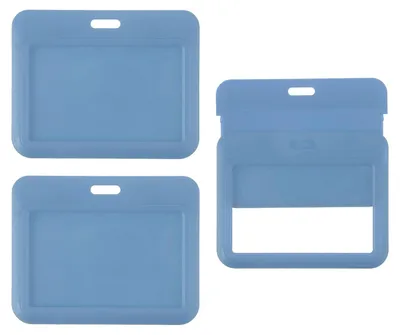 Ausweishülle, 3 Stück, durchsichtig, graublau, für Karten bis 5,5 x 8,6 cm