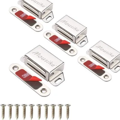 Produktbild von Magnetische Deurvergrendeling aus Edelstahl für Küchen und Schubladen - 4 Stück