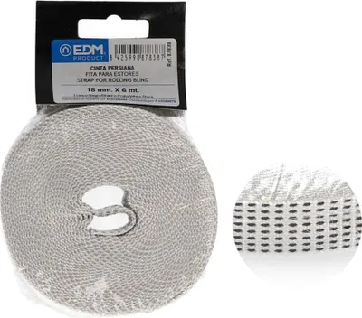 Immagine prodotto di Cinghia compatta per tapparelle 6 m - Larghezza 18 mm - Bianco-nero