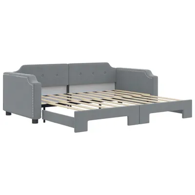 Productafbeelding van vidaXL Dagbed uitschuifbaar, lichtgrijs, 90x190 cm, stof