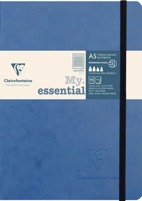 Produktbild von Clairefontaine 5x Notizbuch Age Bag My.essential A5 96 Bl kariert Blau 793424C