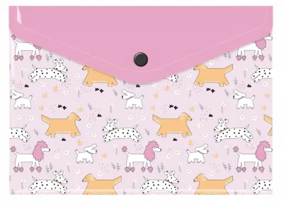 Imagen del producto de Carpetas tipo sobre A5 de plástico con estampado de cachorros