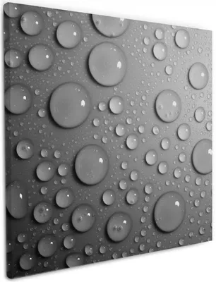 Produktbild von Wallario Premium Leinwandbild Wassertropfen in schwarz weiß in Größe 50 x 50 cm