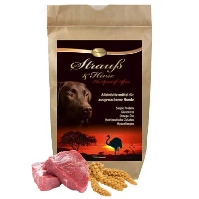 Produktbild von 1,5 kg - Schecker Strauß und Hirse Premium Trockenfutter - glutenfrei - Single Protein - hypoallergen