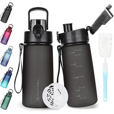 Imagen del producto de Botella de agua de Tritan, sin BPA, a prueba de fugas, para deportes, 600 ml, color