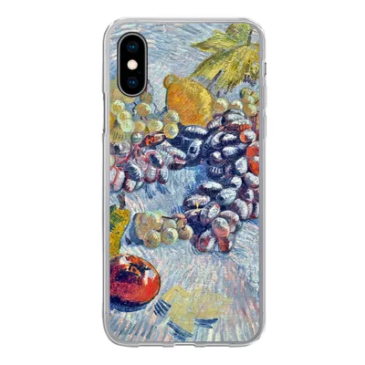 Produktbild von MuchoWow® Handyhülle Schutzhülle Hülle für iPhone X Weintrauben, Zitronen, Birnen und Äpfel - Vincent van Gogh Silikon Softcase Handy Hülle - Handyhülle