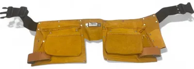 Immagine prodotto di Borsa da carpentiere in pelle bovina con 10 tasche cuciture rinforzate porta utensili martelli e flessometro cintura regolabile