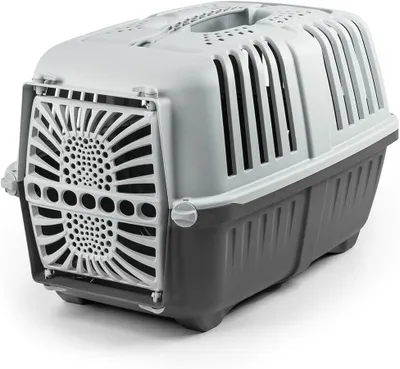 Produktbild von Hunde-Transportbox lionto Hundetransportbox aus stabilem Recycling-Kunststoff, 48x31,5x33 cm, Transportbox mit praktischem Verschlusssystem & Griff, a