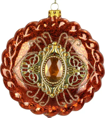 Produktbild von Christbaumschmuck Glas 11cm Bernsteinschmuck Figur Orange