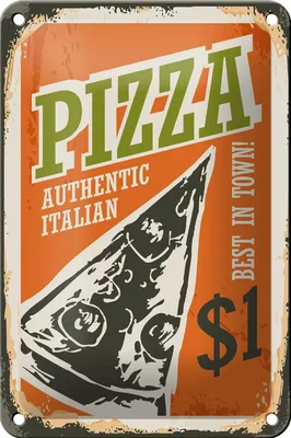 Produktbild von Blechschild Retro 12x18cm Pizza best in town