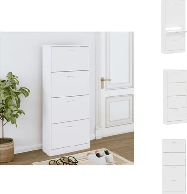 Immagine prodotto di vidaXL Scarpiera bianca 63x24x147 cm in legno - Portascarpe e armadietti