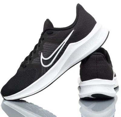 Produktbild von Nike Herren Downshifter 11 Laufschuh - CW3411 006 Black White Dk Smoke Grey, Herren Schuhe:47.5