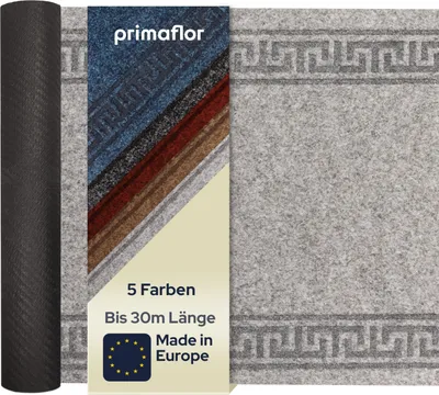 Produktbild von Primaflor Sauberlauf OLYMPIA - Grau - 0,80m x 5,00m - Meterware - Schmutzfangmatte in 5 Farben - Fußmatte mit rutschfestem Gel-Rücken - Antirutsch Läufer