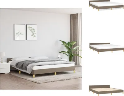 Immagine prodotto di vidaXL Struttura letto con testiera in tessuto taupe 160x200 cm - Letti e strutture letto