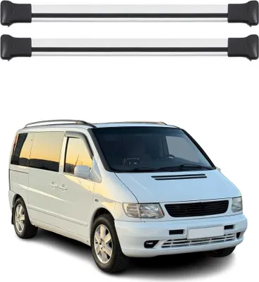 Image de Barres de toit transversales pour Mercedes Vito W638 1996-2003 Aluminium Gris