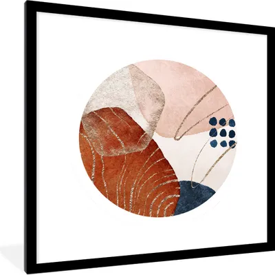 Produktbild von Poster mit Rahmen - Aquarell - Abstrakt - Gold - 40x40 cm - Poster mit zchwarzem Bilderrahmen