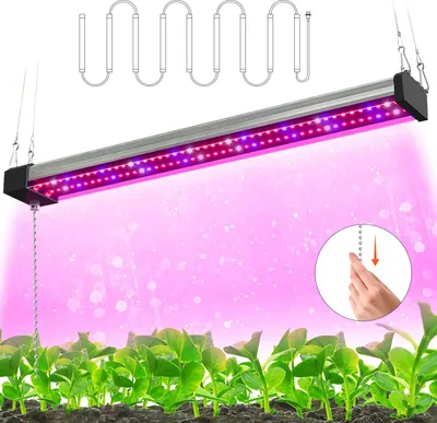 Productafbeelding van LED plantlamp met 96 LED's, 50 cm, volledig spectrum plantlamp, 10W LED groeilamp. Geschikt voor zaailingen en cannabis. AC100–277V, uitbreidbaar