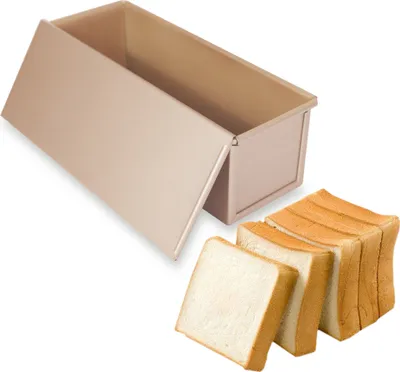 Obrázek produktu pro CANDeal Pro 350g těsta na toastový chléb Pečící pánev na pečivo Pečící forma na chléb s víkem Zlatý obdélník Hladký povrch