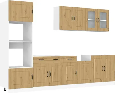 Produktbild von 7-tlg. Küchenschrank-Set Kalmar Artisan-Eiche Holzwerkstoff