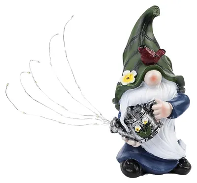 Solar-Gartenzwerg 26 cm Harzfigur mit Gießkanne für Außen