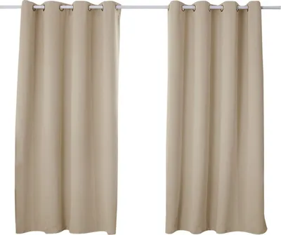 Produktbild von WOLTU Vorhang Blickdicht mit Ösen Thermovorhang Kälteschutz 2er Set Verdunklungsvorhänge Wärmeisolierend Gardinen , 250g/m² Dicke Thermogardine Sand, 135x245 cm