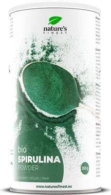 Produktbild von Nature’s Finest 100 % Organic Spirulina Pulver –  Grüne Superfood – für Smoothies, Shakes & gesunde Ernährung – 250 g