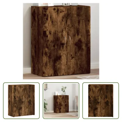 Zdjęcie produktu dla The Living Store szafka na dokumenty dąb wędzony 60x32x77,5 cm materiał drewnopochodny
