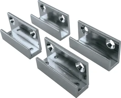 Produktbild von Spiegelhalter Glashalter Breite 40 mm mit Schrauben, Messing verchromt 4 Stück