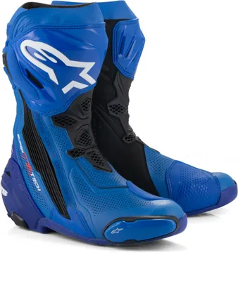 Image de Chaussures SUPERTECH R VENTED, ALPINESTARS (bleu/noir, empiècement perforé, taille 44)