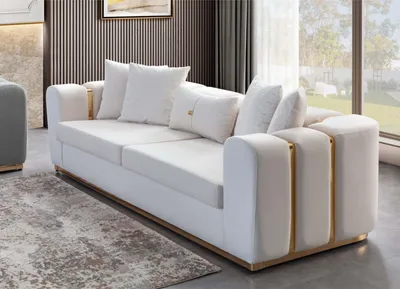 Produktbild von Wohnzimmer Sofas Designer Edelstahl Viersitzer Polster Moderne Couchen