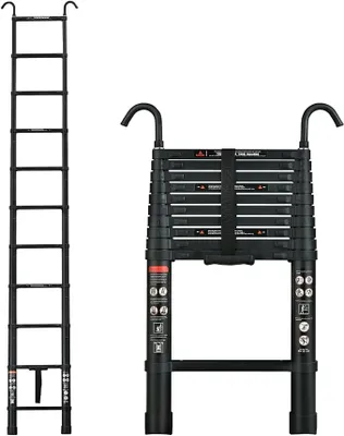 Imagen del producto de Escalera telescópica de aluminio Silecomplaza, 3,2 metros. Escalera multiusos de aluminio, escalera de peldaños, escalera de apoyo, escalera plegable, escalera de aluminio, escalera deslizante. Escalera extensible multiusos para uso doméstico o exterior, con capacidad de 150 kg