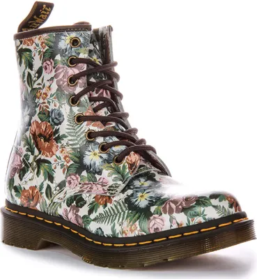 Produktbild von Dr. Martens 1460 English Ga True Nature Floral Damen Leder Stiefeletten in Multicolor – 3 Großbritannien - 36 EU - 5 US / Mehrfarbig