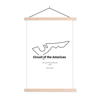Produktbild von MuchoWow® Textilposter Amerika - Rennstrecke - Formel 1 40x60 cm mit holzfarbenen Rahmen - Poster