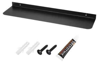 Schwebendes Wandregal 50 cm schwarz Metall für Dekoration