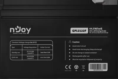Image de Batterie nJoy GP12122F 12V 44,5 W/cellule