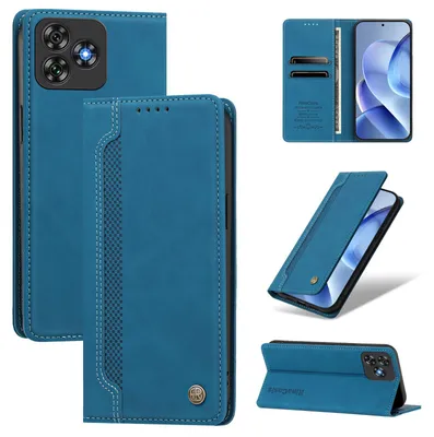 Produktbild von Handyhülle für Oukitel C53, Leder Wallet Klapphülle mit Standfunktion, Stoßfeste Schutzhülle Blau