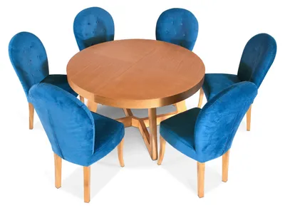 Produktbild von Masseno Ausziehbar Esstisch SOLIS 130 - 230 cm x 130 cm Rund Tisch für Wohnzimmer, Küche, Gelb