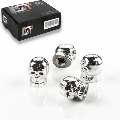 Produktbild von 4X Ventilkappe Reifenventil Ventil Kappe Totenkopf Silber Für Pkw Lkw Motorrad