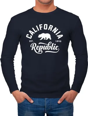 Produktbild von Herren Longsleeve California Republic Bär Langarmshirt Neverless® navy L