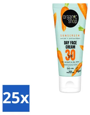 Immagine prodotto di 25 confezioni di crema solare viso biologica SPF 30 - per pelli normali o secche - 50 ml - confezione  - 25 pezzi