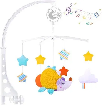 Image de Mobile avec musique et lumières, télécommande, minuterie, pour nouveau-nés