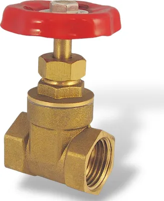 Produktbild von Muffenschieber Messing Handrad Rot, IG x IG   1 Zoll