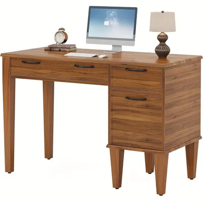 Immagine prodotto di Scrivania - Tavolo per computer - Scrivania - Tavolo da lavoro - Scrivanie - 119,4 cm - Pannello di legno ingegnerizzato MDF - 3 cassetti