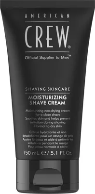 Obrázek produktu pro American Crew MOISTURIZING SHAVE CREAM, Krém na holení, Pánské, Suchá pokožka, Normální pokožka, 150 ml, Proti podráždění, Hydratující, Ochana, Tuba