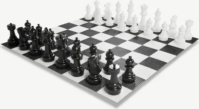 Obrázok produktu pre Ubergames - XL šachová hra pre vonkajšie prostredie - do 30 cm - odolná voči UV žiareniu - s nylonovou podložkou a luxusnou taškou na prenášanie