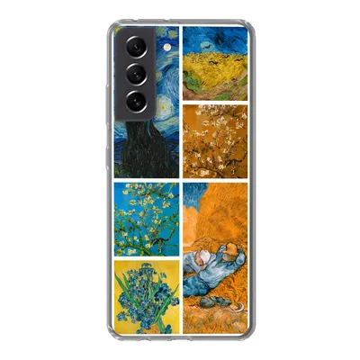 Produktbild von MuchoWow® Handyhülle Schutzhülle Hülle für Samsung Galaxy S21 FE Van Gogh - Collage - Alte Meister Silikon Softcase Handy Hülle - Mobiltelefonhülle