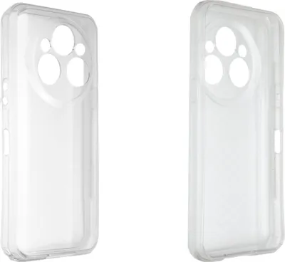 Two transparent phone cases are shown against a white background.