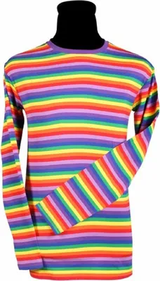 Produktbild von T2594-9900-3XL bunt Damen-Herren Langarm Ringelhemd Rainbow Clown Gr.3XL