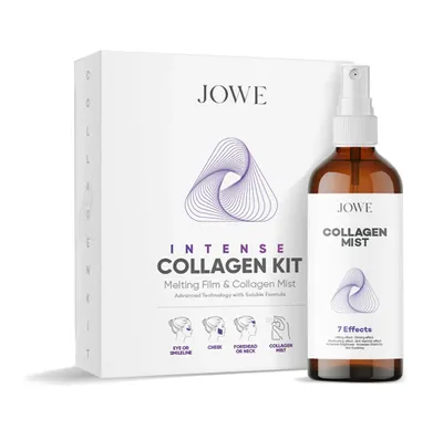 Produktbild von Jowe Intense Collagen Kit – Kollagen-Mist & auflösender Film – Anti-Aging, Feuchtigkeit & Straffung – Mit Kollagen, Hyaluronsäure & Niacinamid – 60 ml
