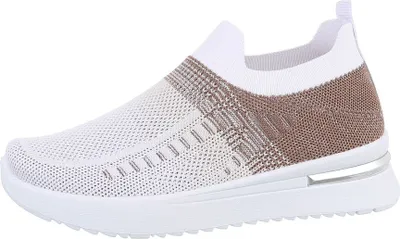 Produktbild von Ital-Design Damen Freizeitschuhe  Textiloptik Sneakers Low 85960442 Hellbraun Gr.  37